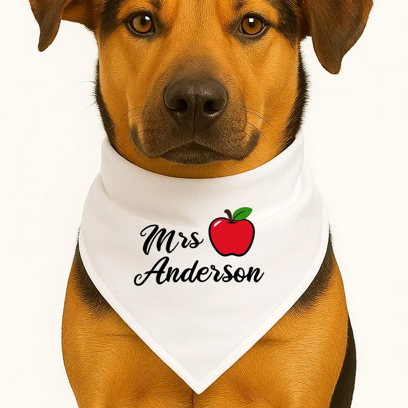 Custom Teacher Personalized Name Dog Bandana - Front 1