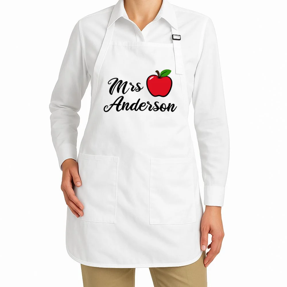 Custom Teacher Personalized Name Apron - Front 1
