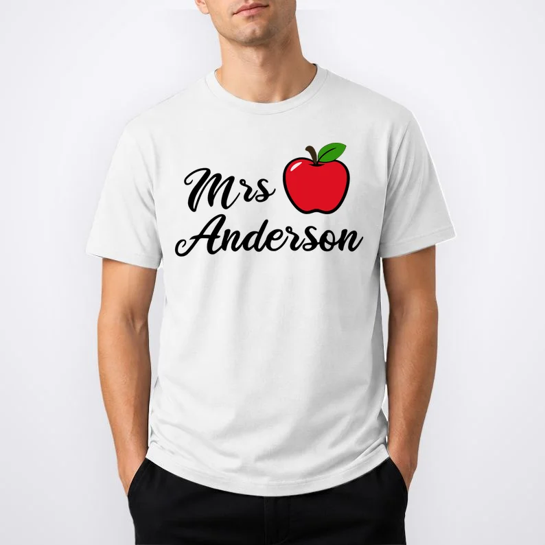 Custom Teacher Personalized Name T-Shirt - Front 1