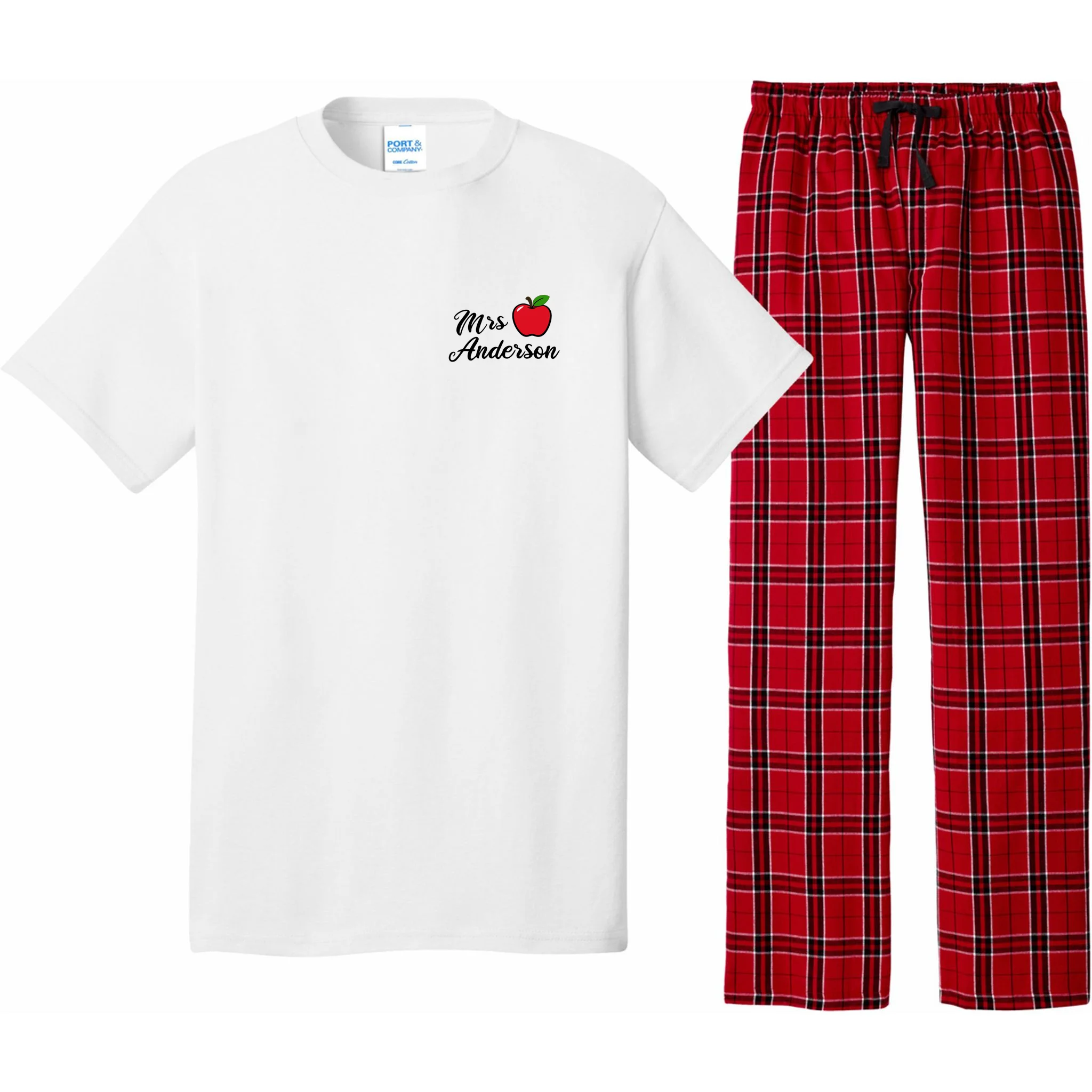 Custom Teacher Personalized Name Pajama Set - Front