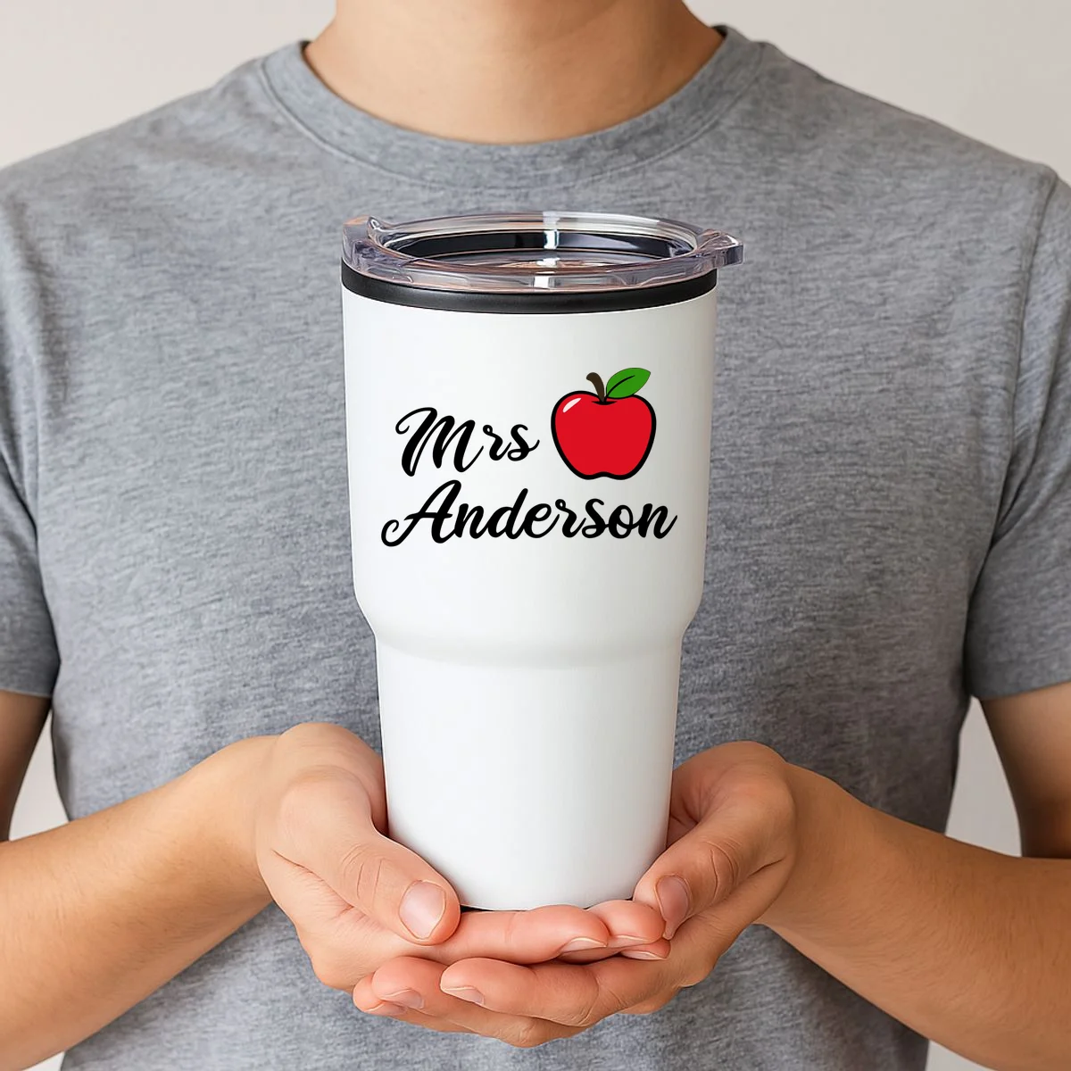 Custom Teacher Personalized Name 20oz Tumbler - Front 1