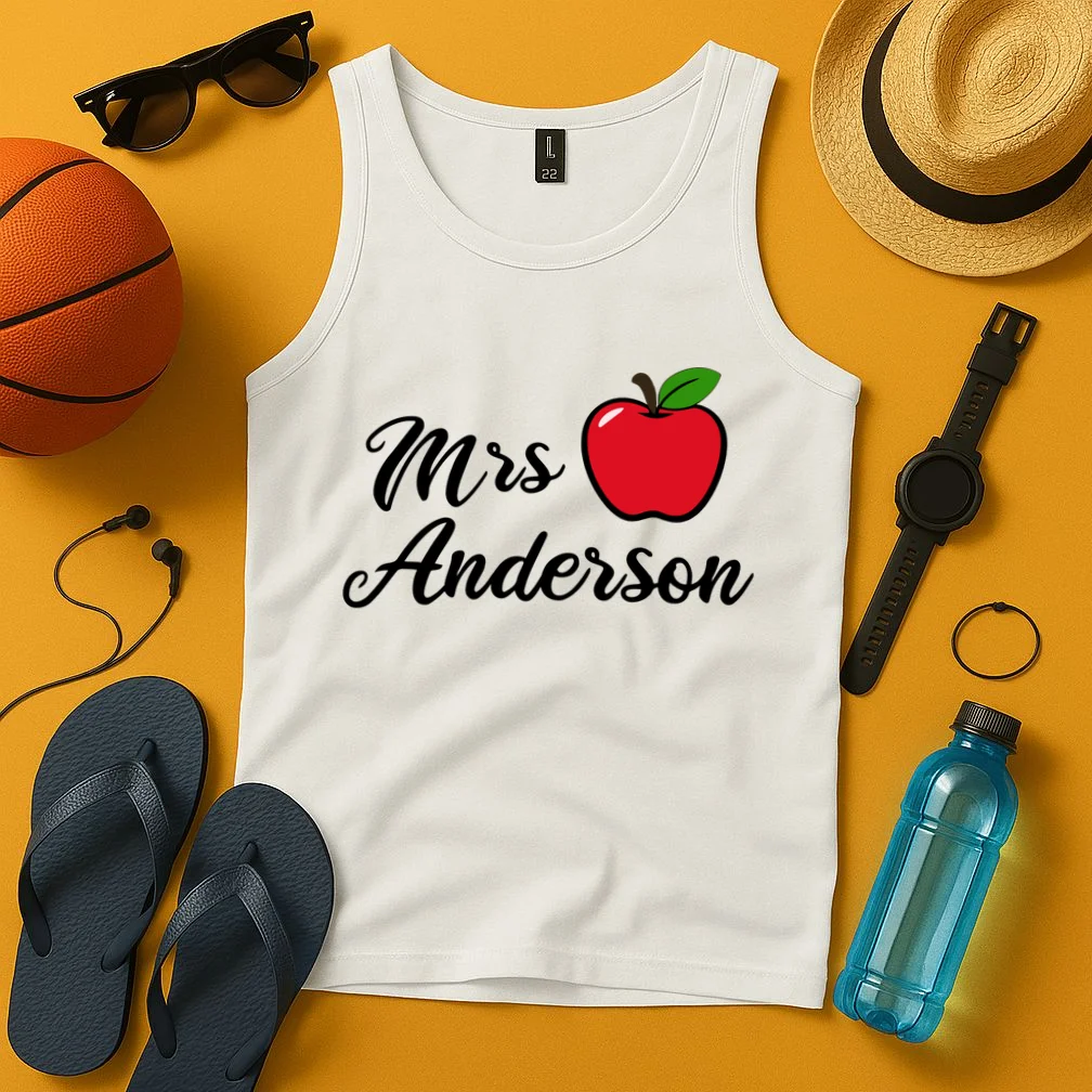 Custom Teacher Personalized Name Tank Top - Front 3