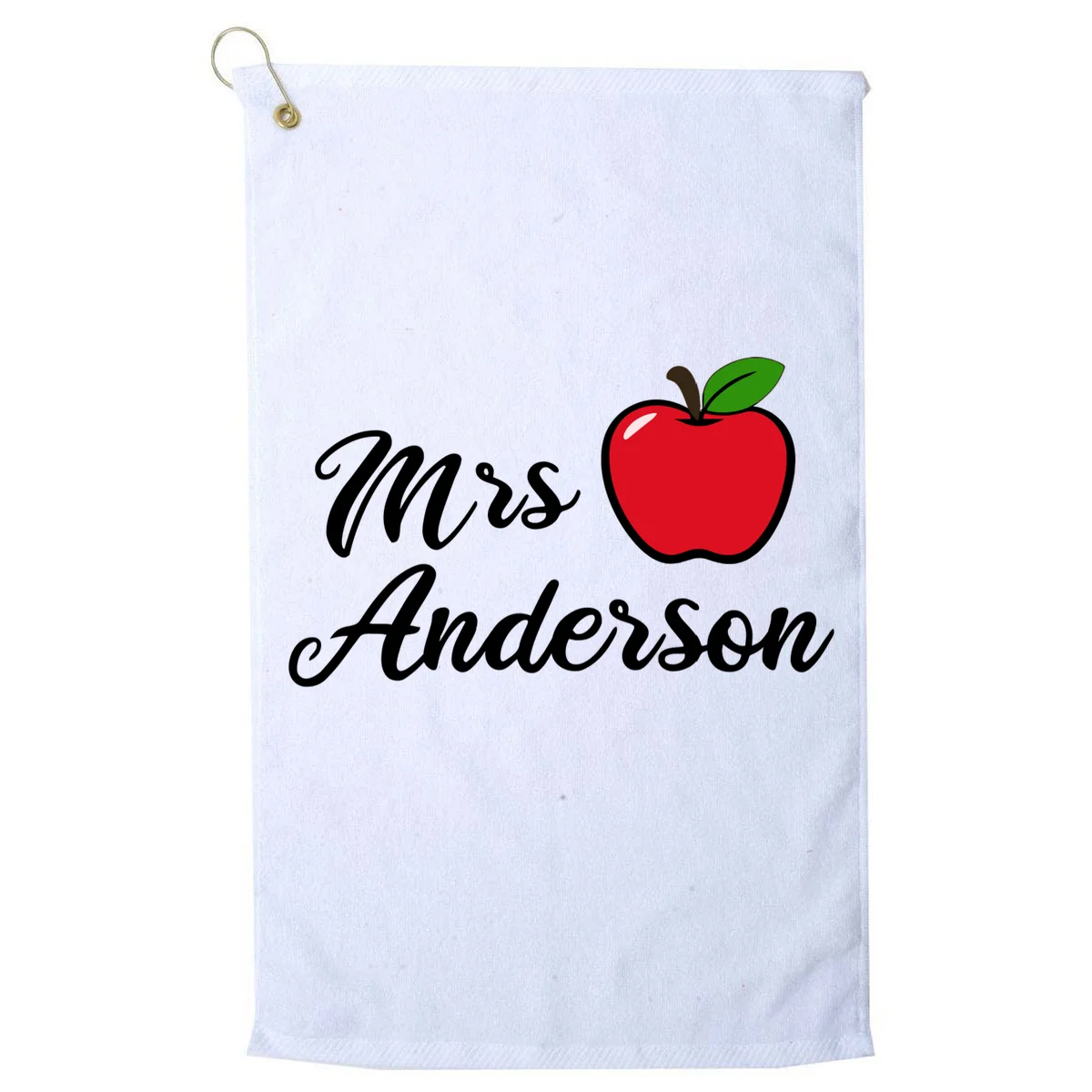 Custom Teacher Personalized Name Golf Towel - Front