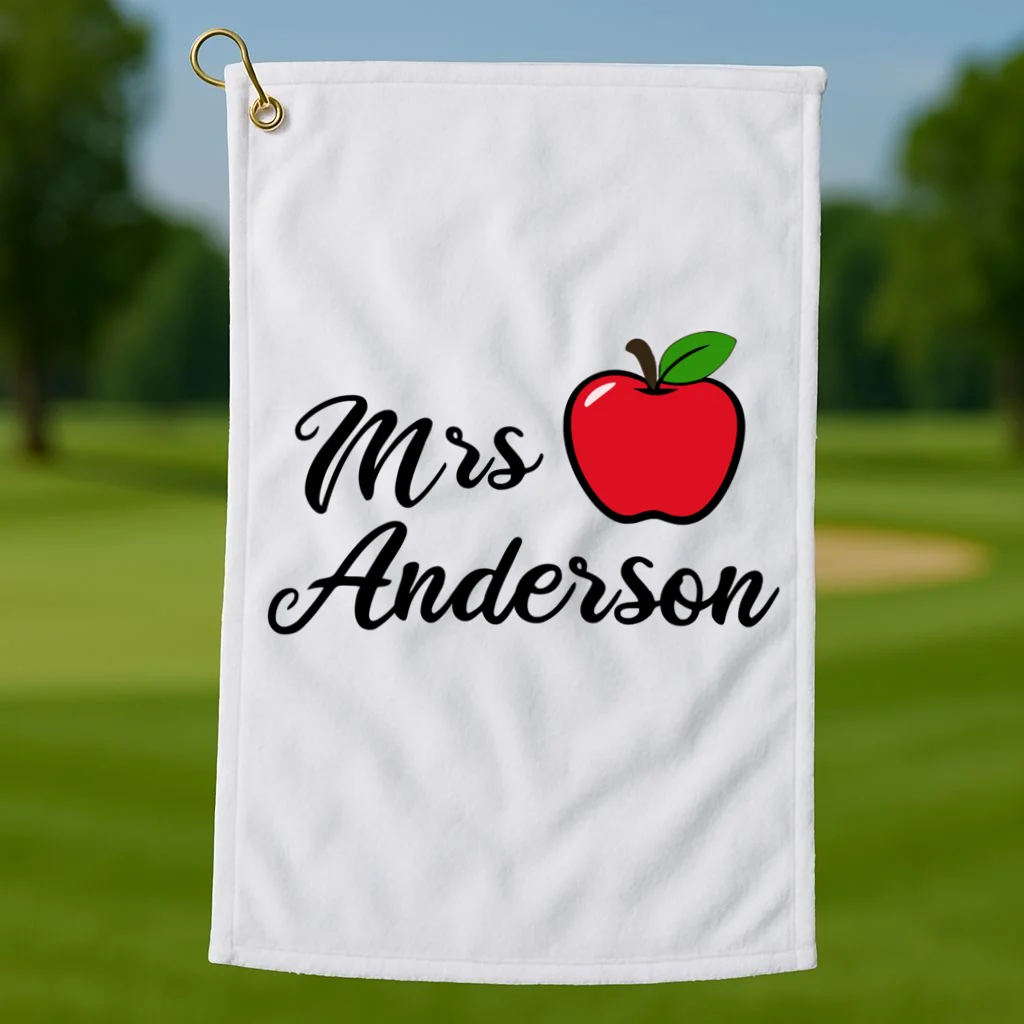 Custom Teacher Personalized Name Golf Towel - Front 1