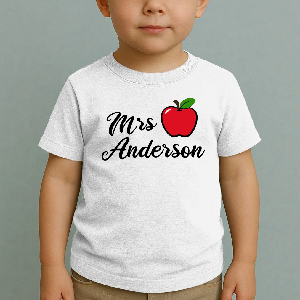 Custom Teacher Personalized Name Toddler T-Shirt - Front 1