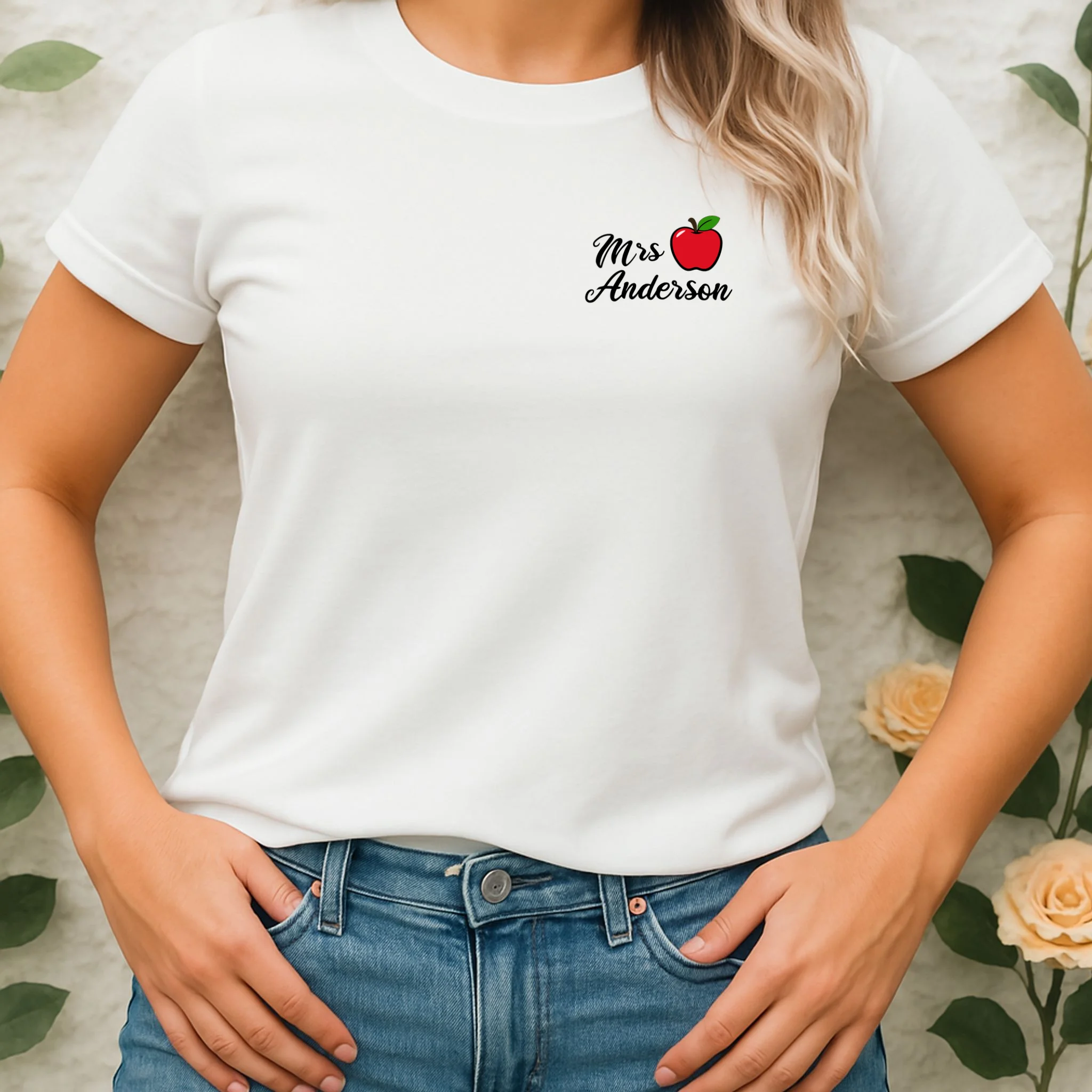Custom Teacher Personalized Name Women's T-Shirt - Front 1