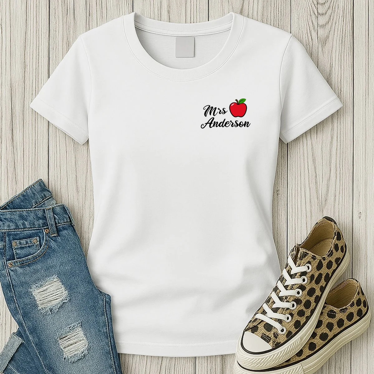 Custom Teacher Personalized Name Women's T-Shirt - Front 2