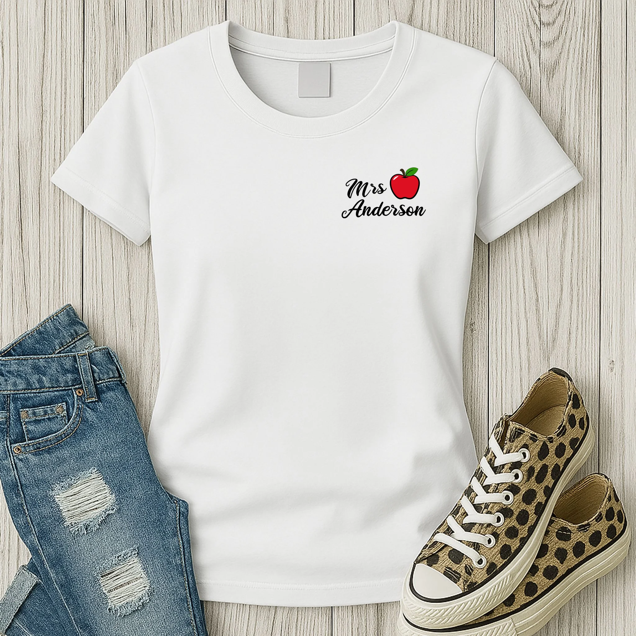 Custom Teacher Personalized Name Women's T-Shirt - Front 2