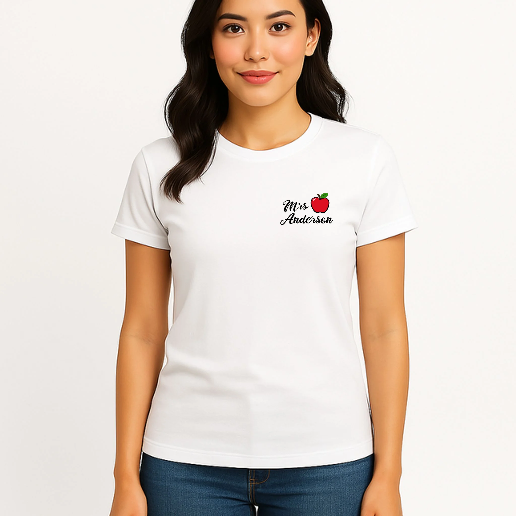 Custom Teacher Personalized Name Women's T-Shirt - Front 3