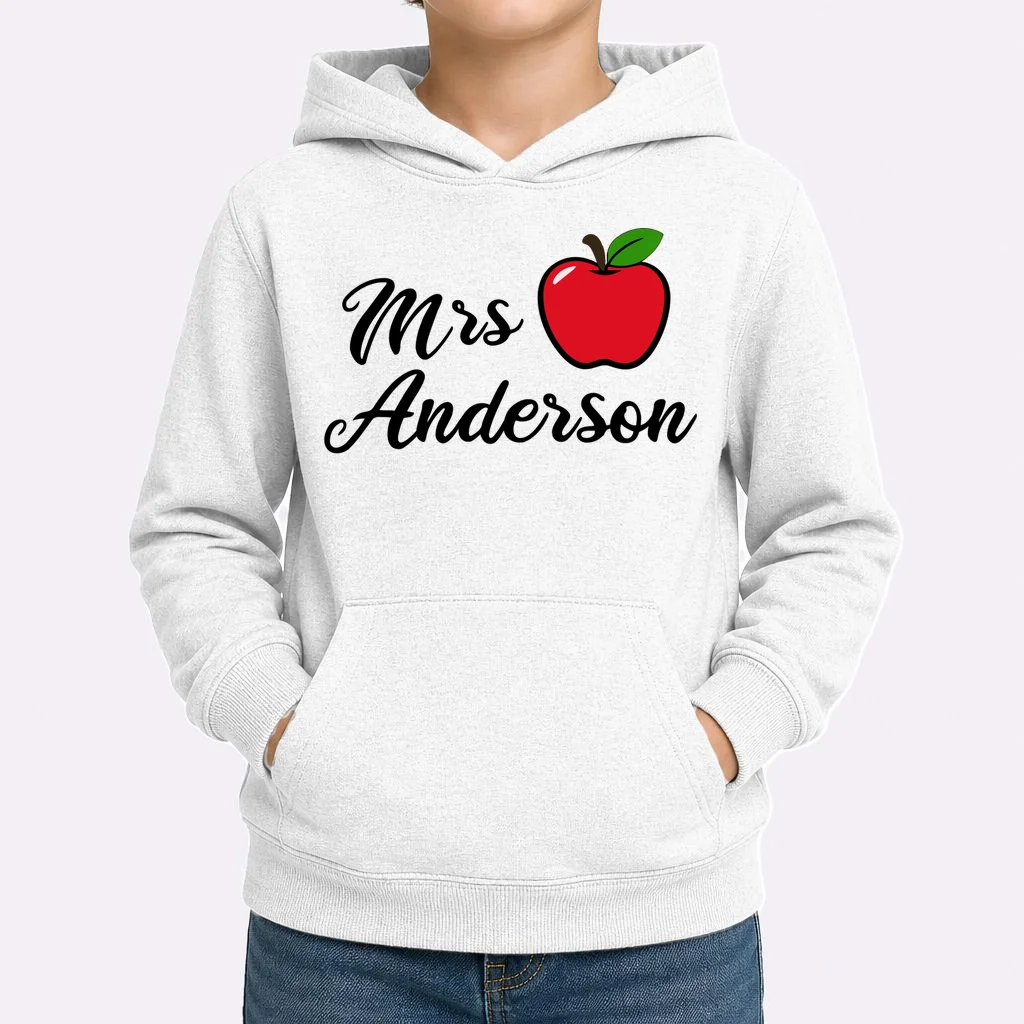 Custom Teacher Personalized Name Kids Hoodie - Front 1