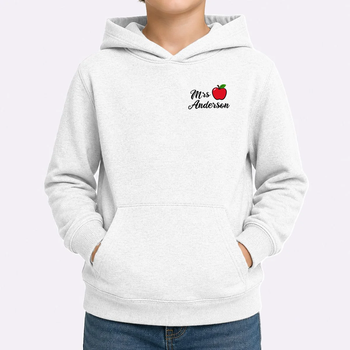 Custom Teacher Personalized Name Kids Hoodie - Front 1