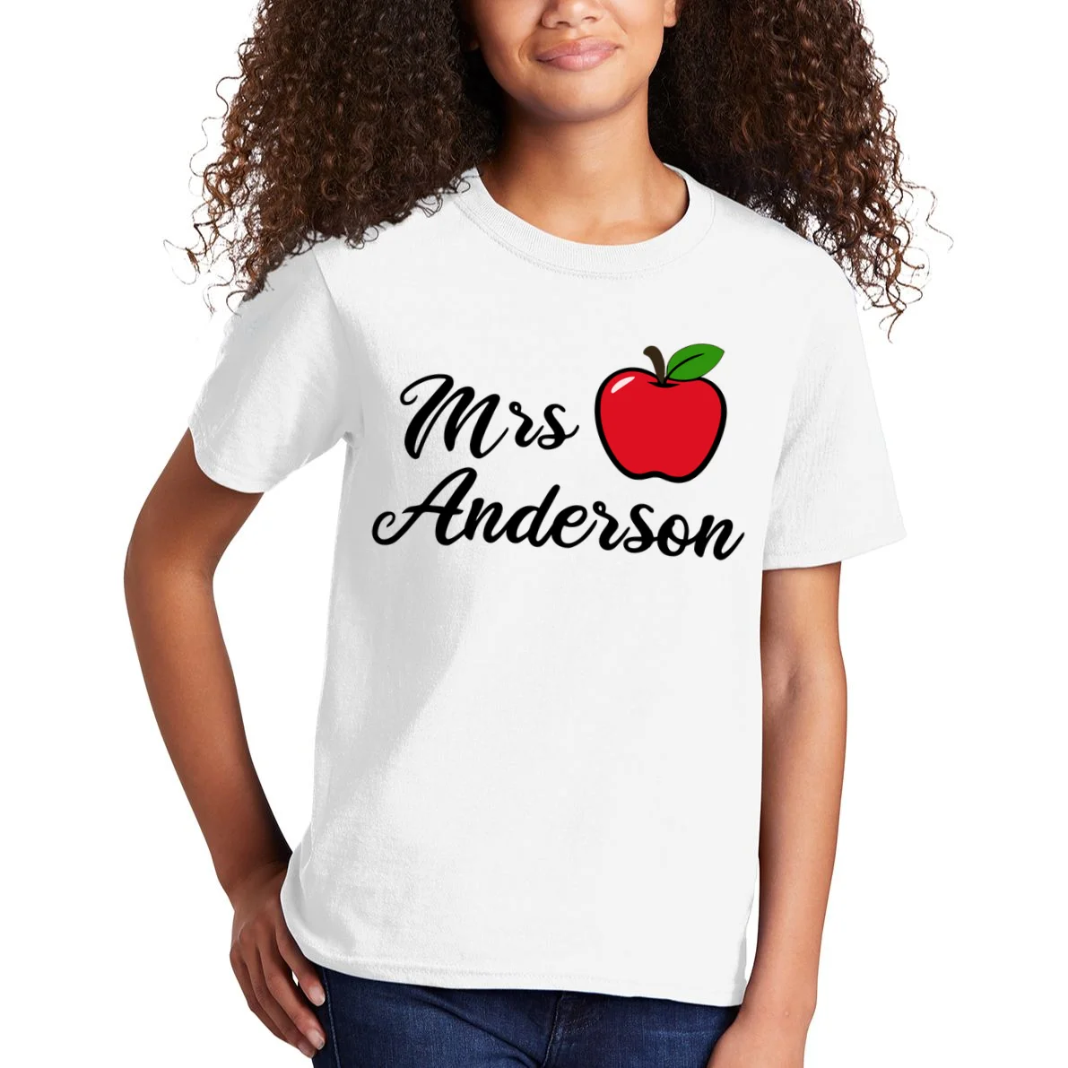 Custom Teacher Personalized Name Kids T-Shirt - Front 1