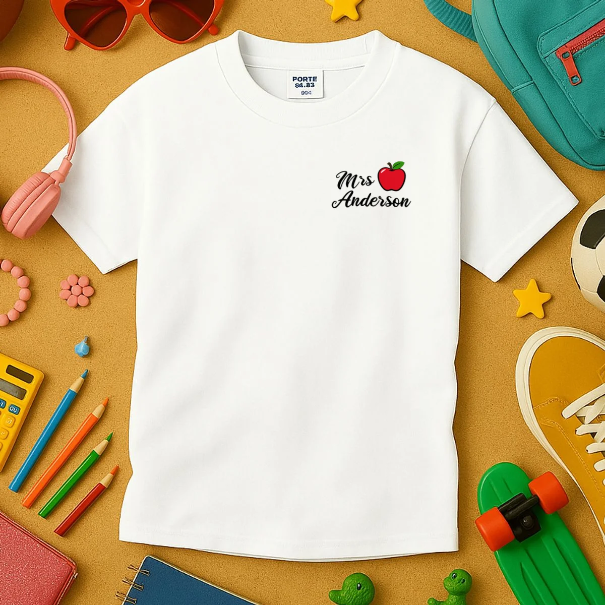 Custom Teacher Personalized Name Kids T-Shirt - Front 2