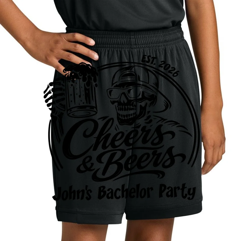 Custom Bachelor Party Skeleton Bachelor Trip Kids Shorts - Front 1