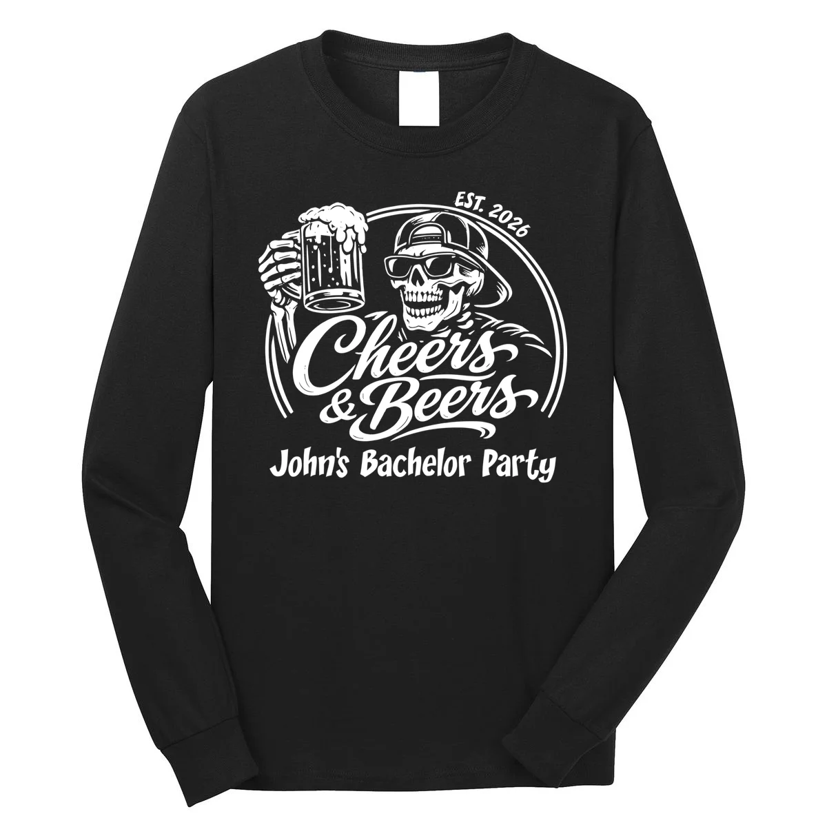 Custom Bachelor Party Skeleton Bachelor Trip Long Sleeve Shirt - Front