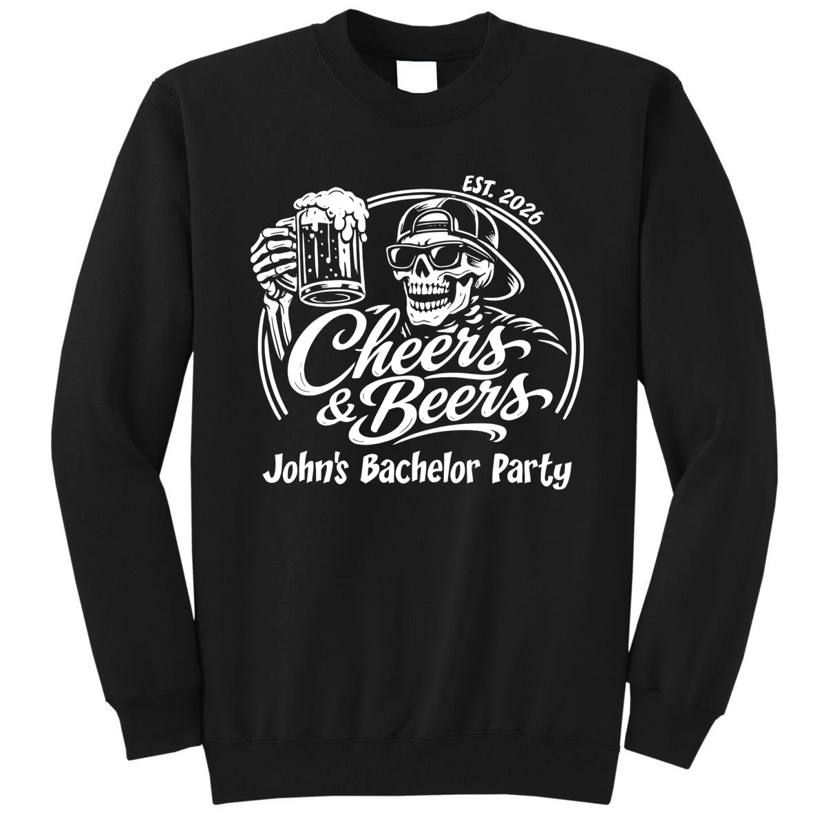 Custom Bachelor Party Skeleton Bachelor Trip Sweatshirt - Front
