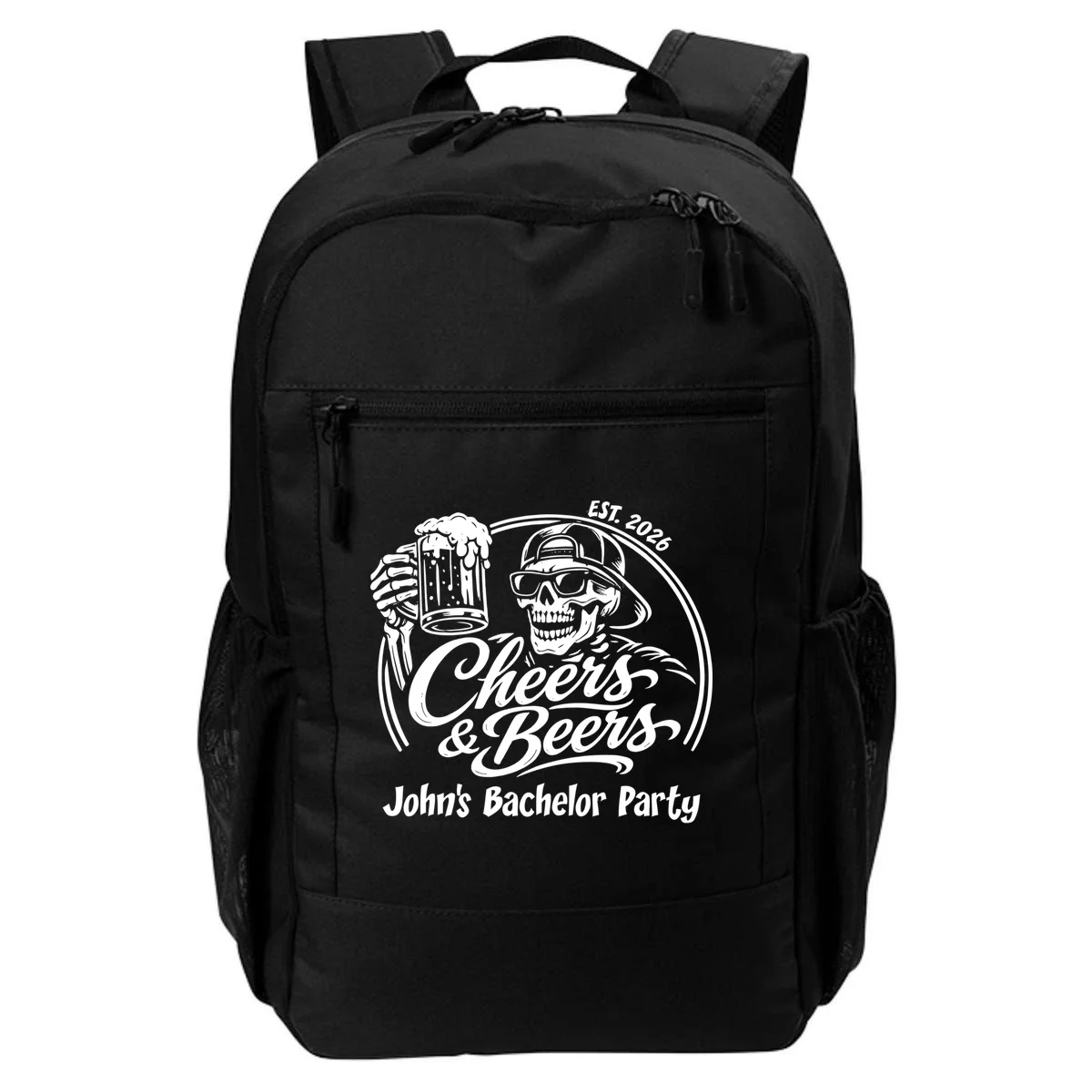Custom Bachelor Party Skeleton Bachelor Trip Backpack - Front