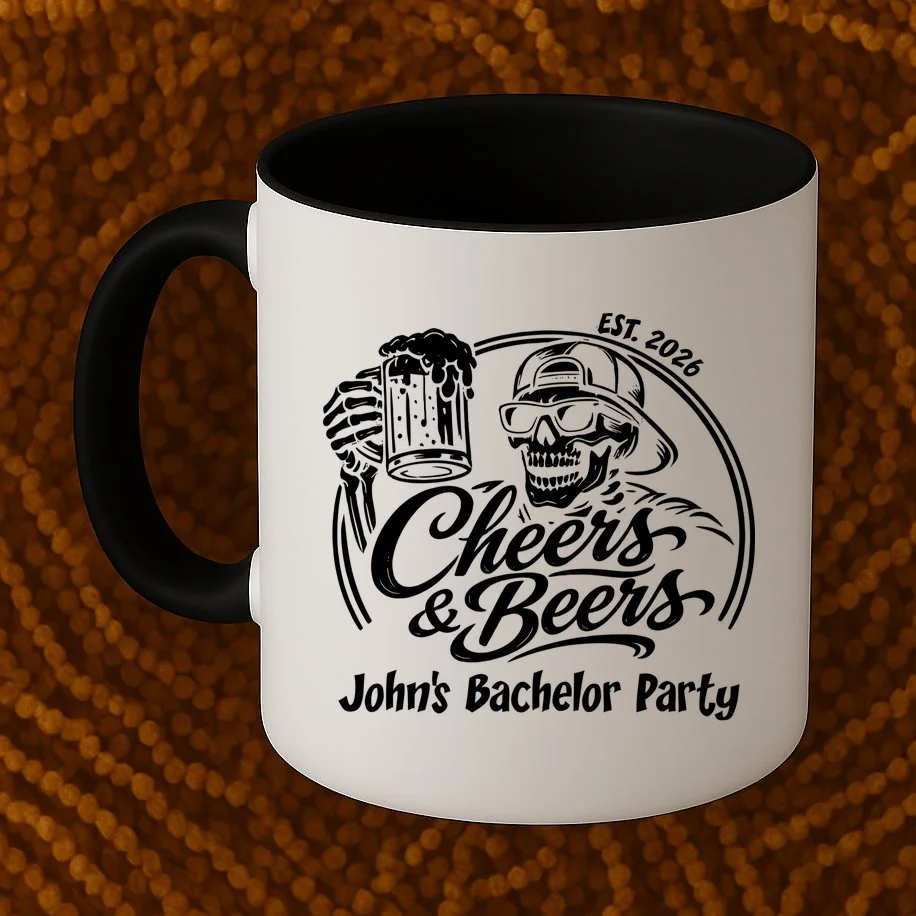 Custom Bachelor Party Skeleton Bachelor Trip Coffee Mug - Front 1