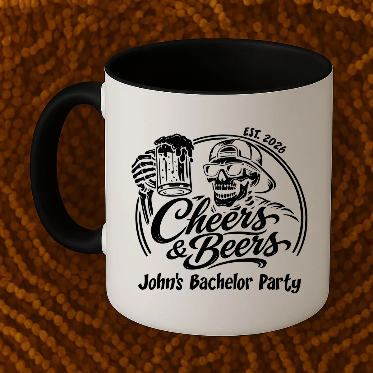 Custom Bachelor Party Skeleton Bachelor Trip Coffee Mug - Front 1