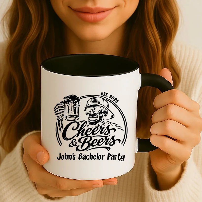 Custom Bachelor Party Skeleton Bachelor Trip Coffee Mug - Front 2