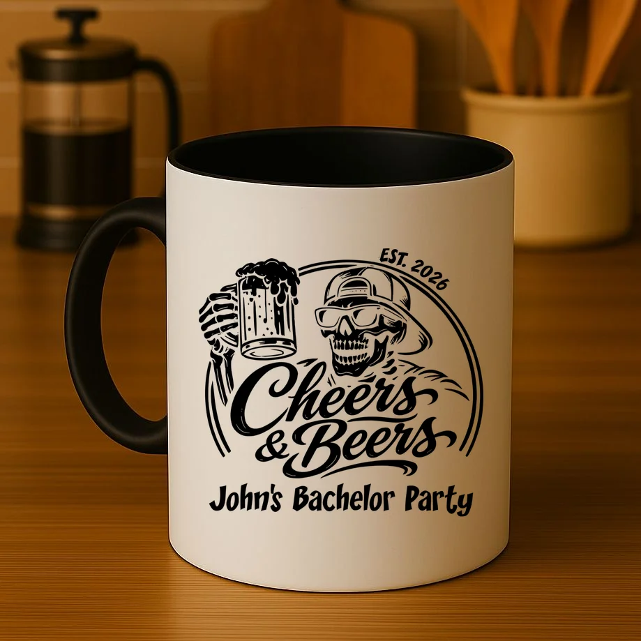 Custom Bachelor Party Skeleton Bachelor Trip Coffee Mug - Front 3