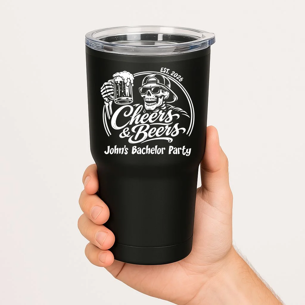 Custom Bachelor Party Skeleton Bachelor Trip 20oz Tumbler - Front 1