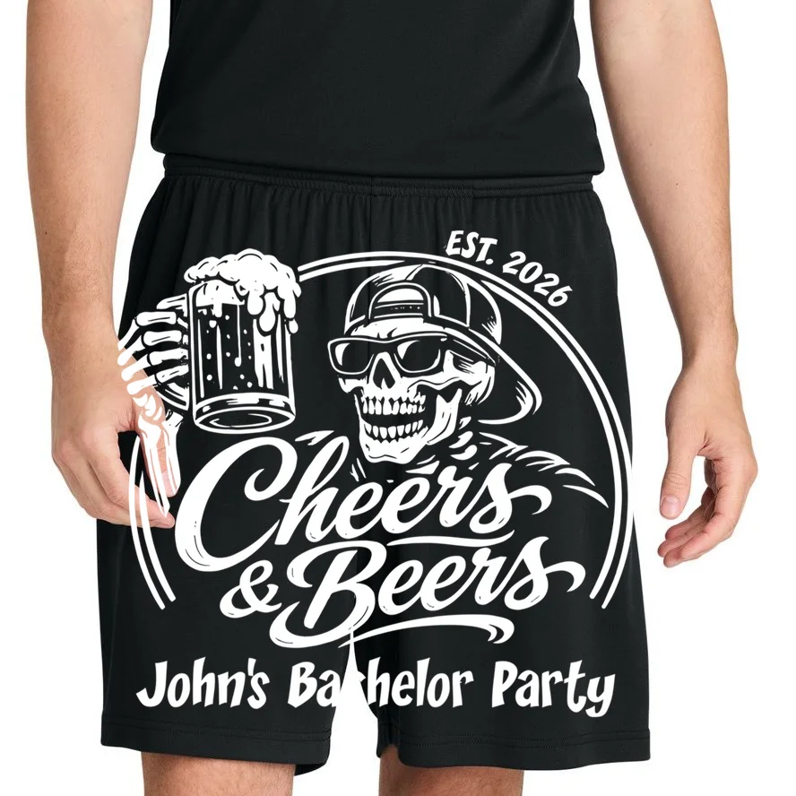 Custom Bachelor Party Skeleton Bachelor Trip Men's Shorts - Front 1