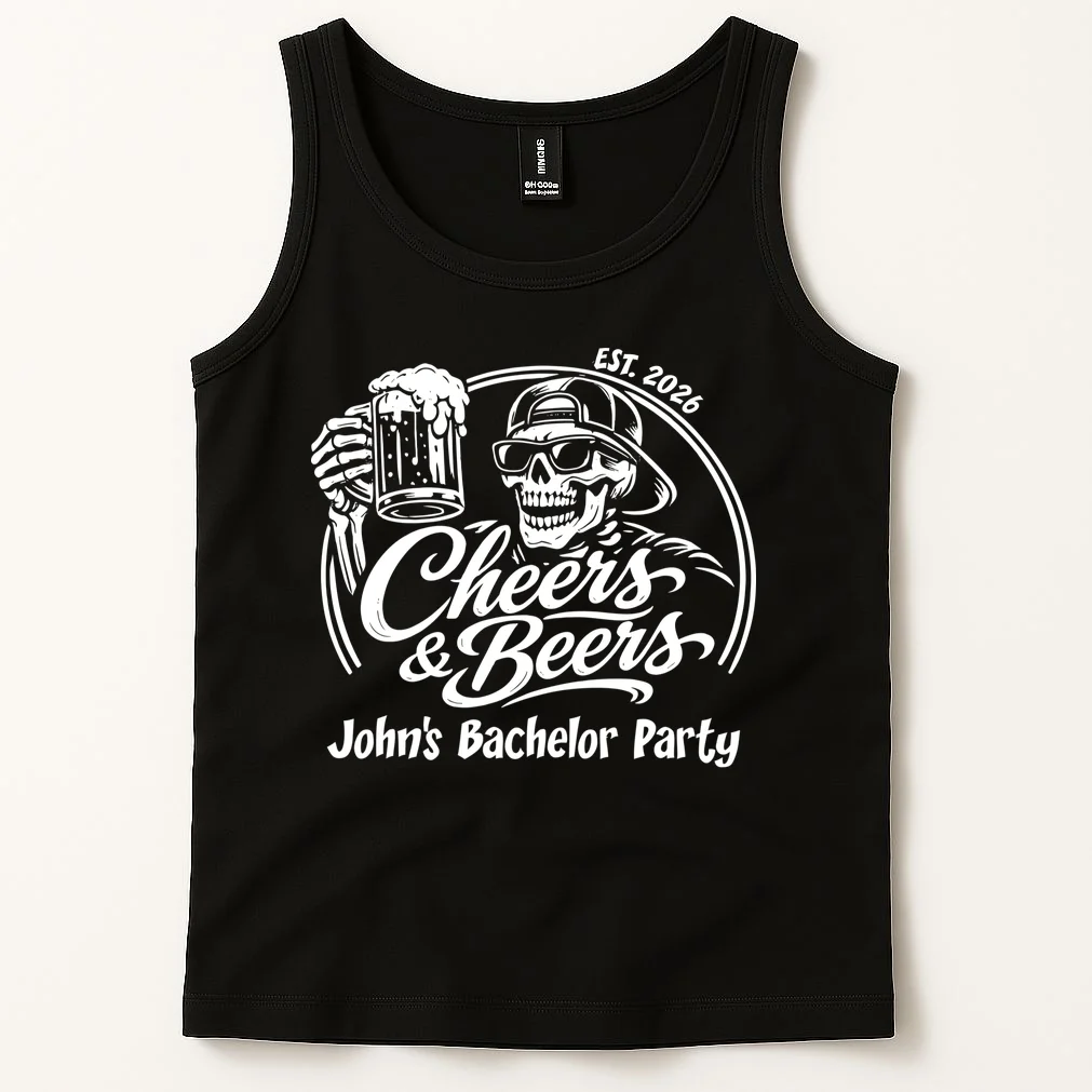 Custom Bachelor Party Skeleton Bachelor Trip Tank Top - Front 1