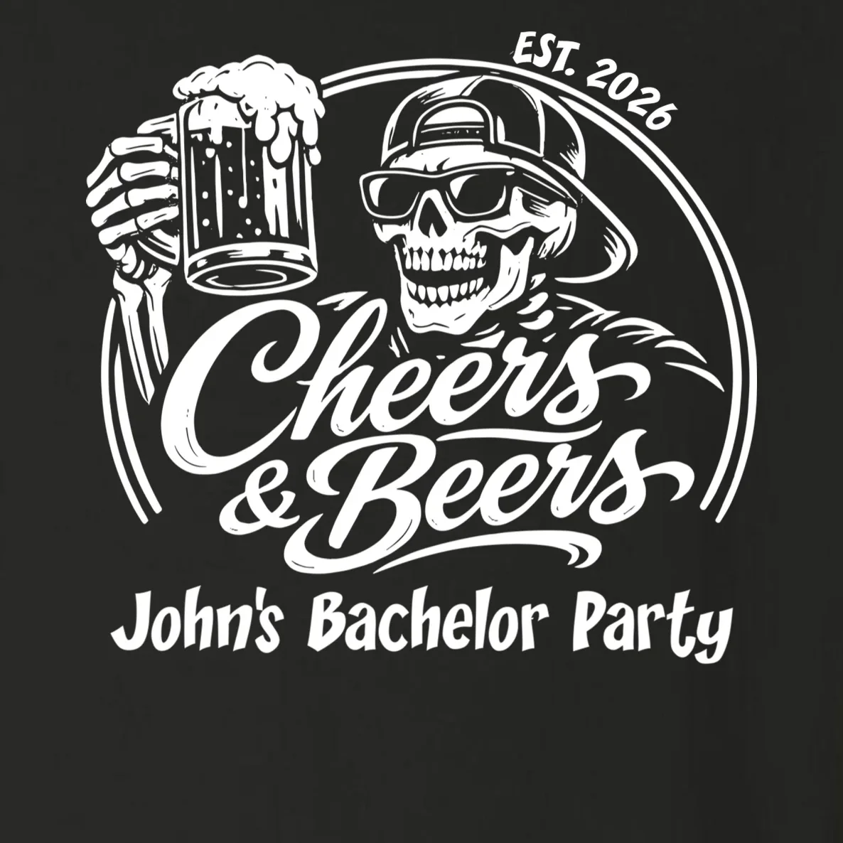 Custom Bachelor Party Skeleton Bachelor Trip Toddler Long Sleeve Shirt - Front - Close-up