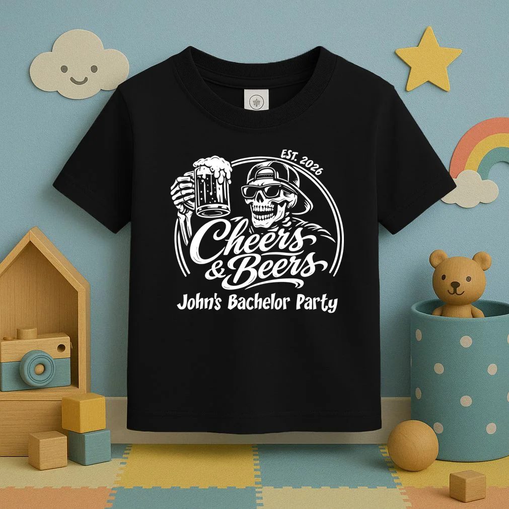 Custom Bachelor Party Skeleton Bachelor Trip Toddler T-Shirt - Front 2