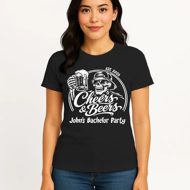 Custom Bachelor Party Skeleton Bachelor Trip Women's T-Shirt - Front 3