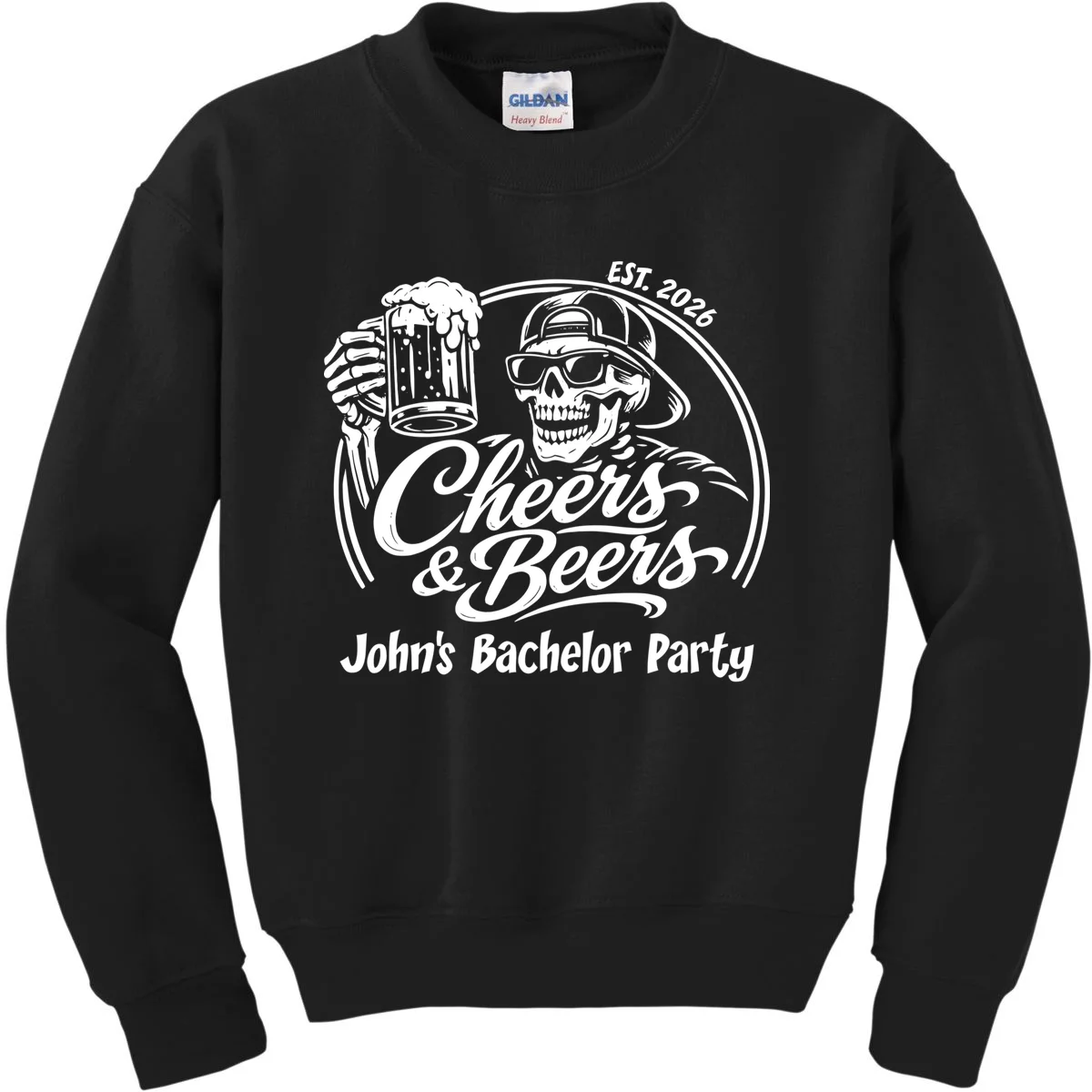 Custom Bachelor Party Skeleton Bachelor Trip Kids Sweatshirt - Front