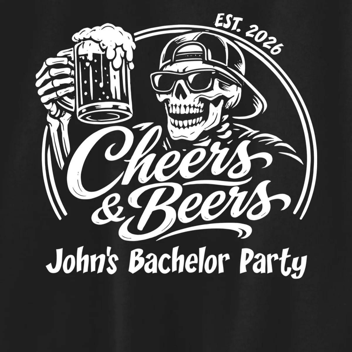 Custom Bachelor Party Skeleton Bachelor Trip Kids Sweatshirt - Front - Close-up