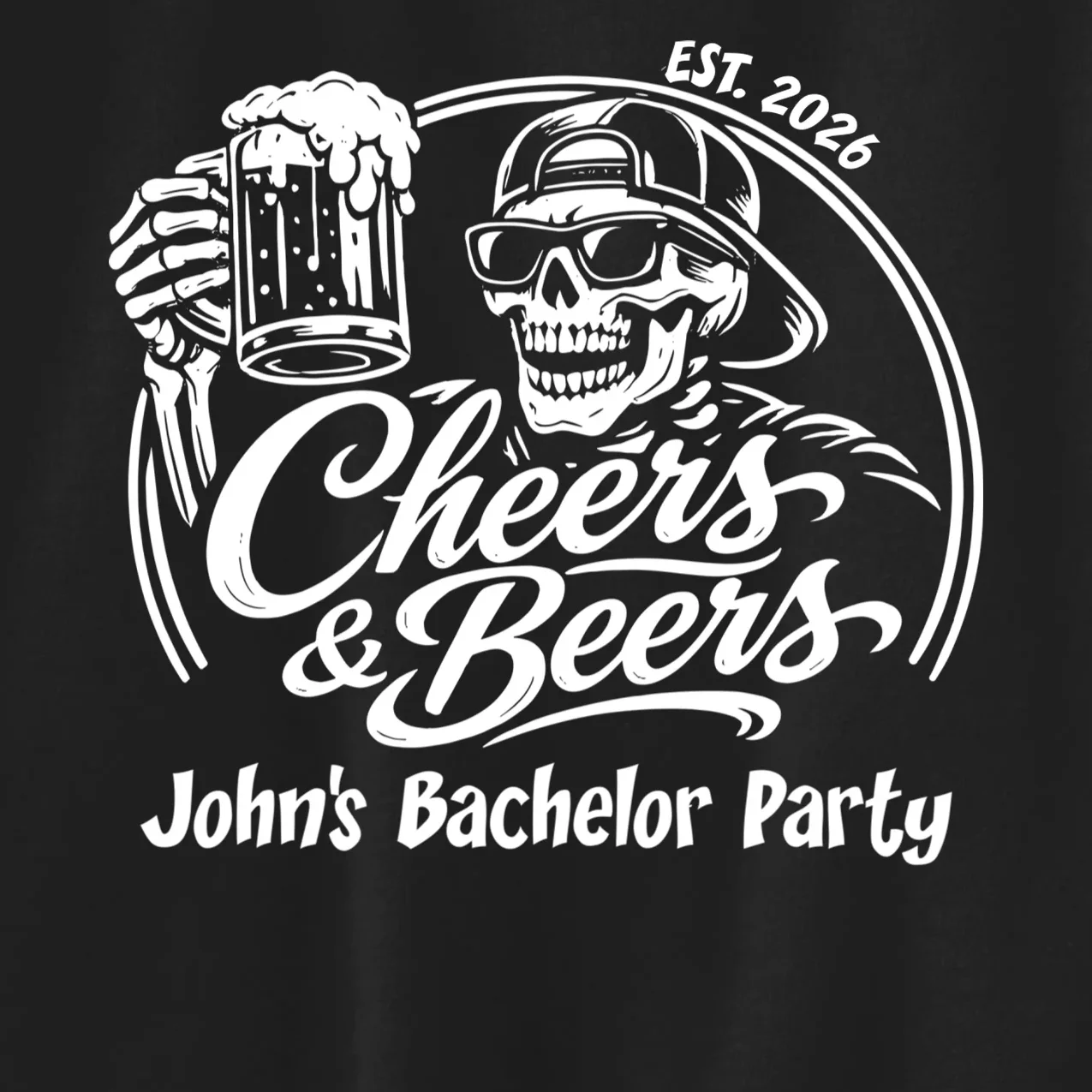 Custom Bachelor Party Skeleton Bachelor Trip Kids Sweatshirt - Front - Close-up