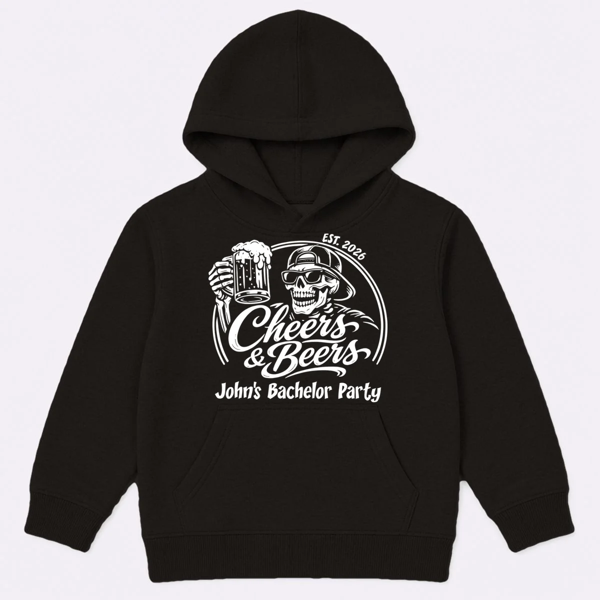 Custom Bachelor Party Skeleton Bachelor Trip Kids Hoodie - Front