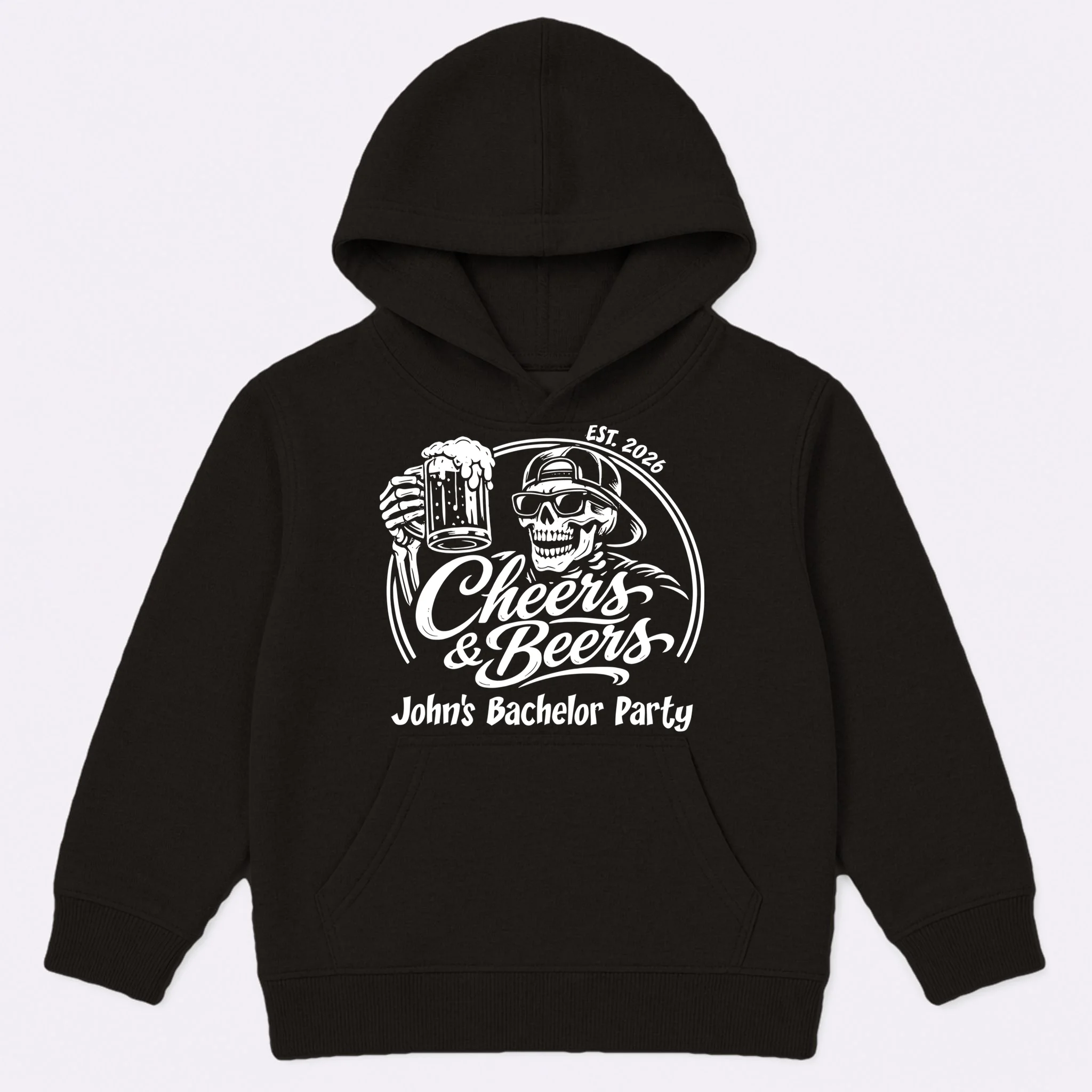 Custom Bachelor Party Skeleton Bachelor Trip Kids Hoodie - Front