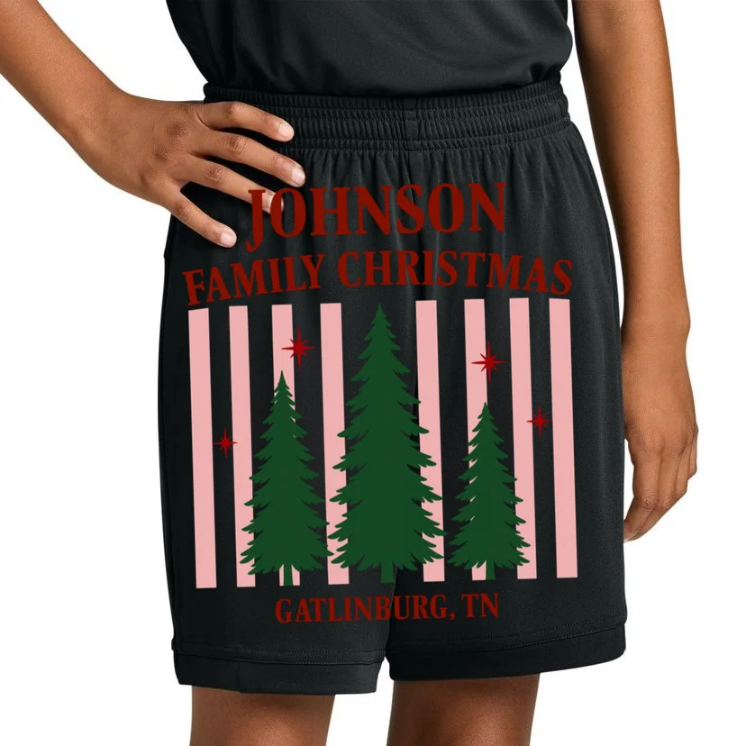 Custom Personalized Holiday Family Name Kids Shorts - Front 1