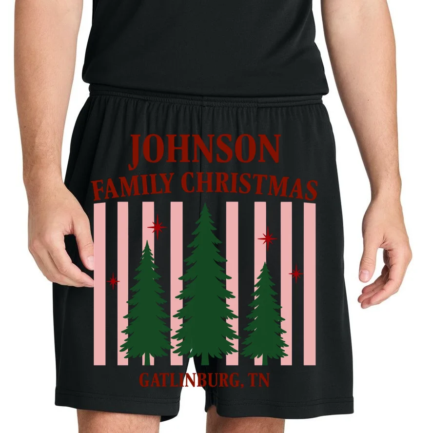 Custom Personalized Holiday Family Name Men's Shorts - Front 1