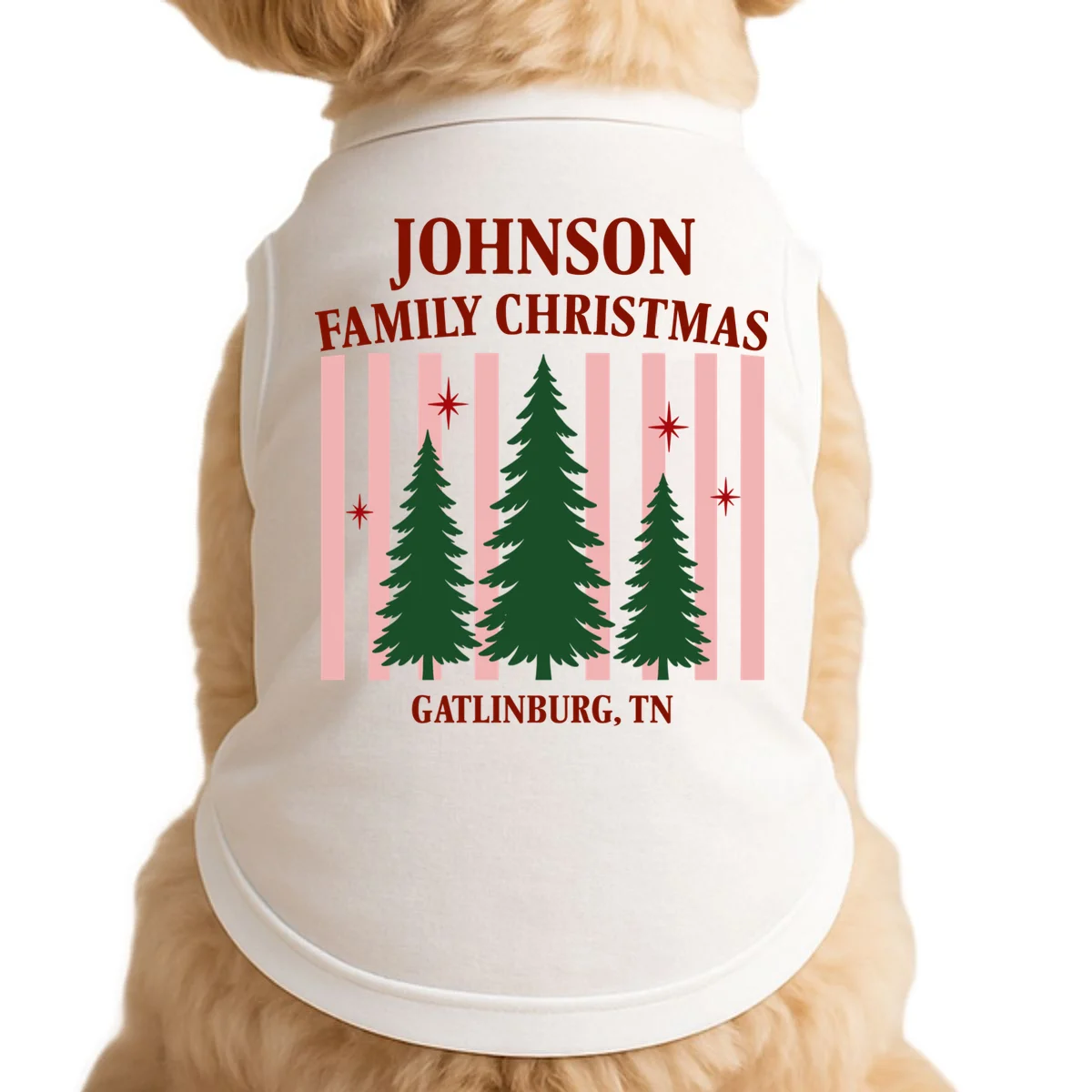 Custom Personalized Holiday Family Name Doggie Tank - Front