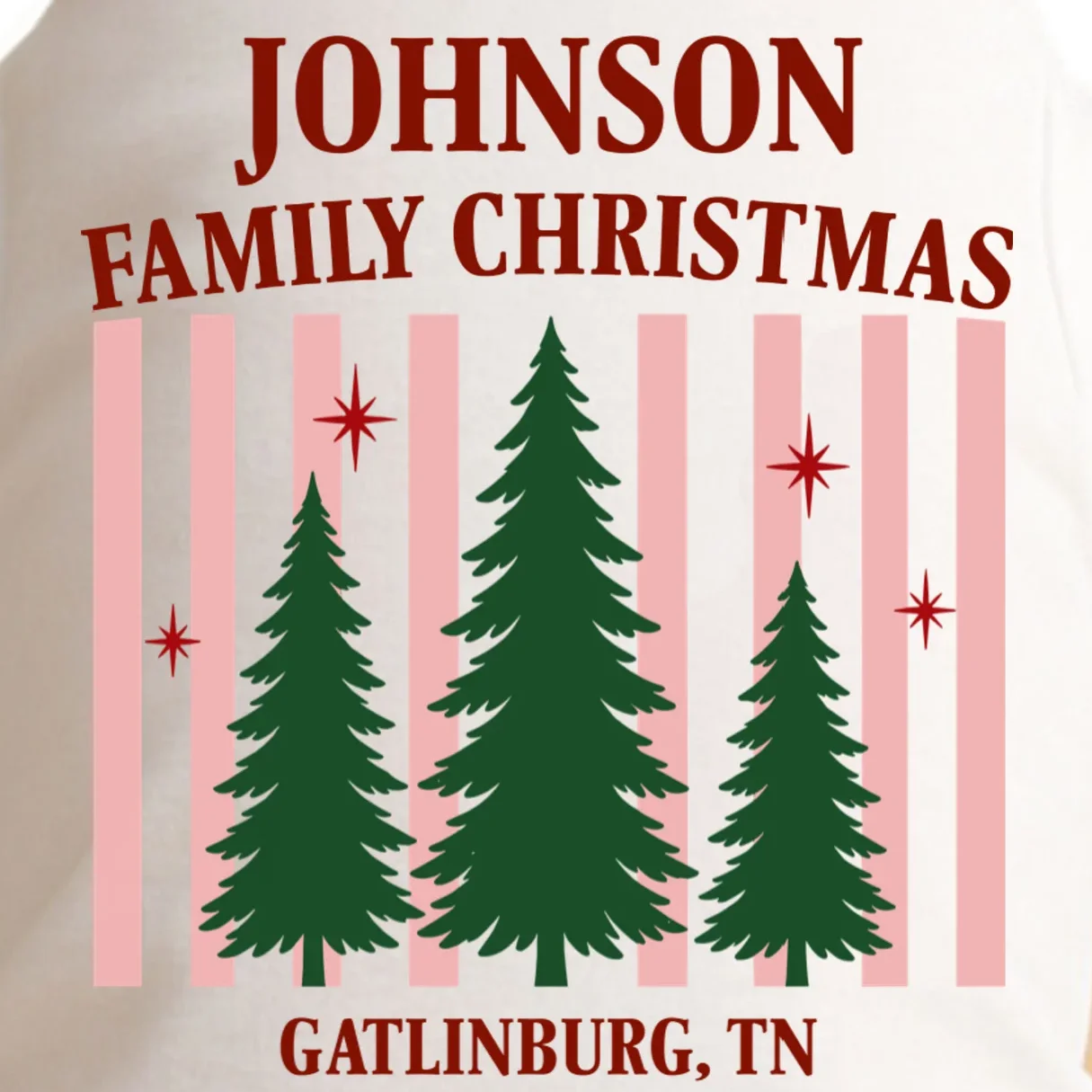 Custom Personalized Holiday Family Name Doggie Tank - Front - Close-up