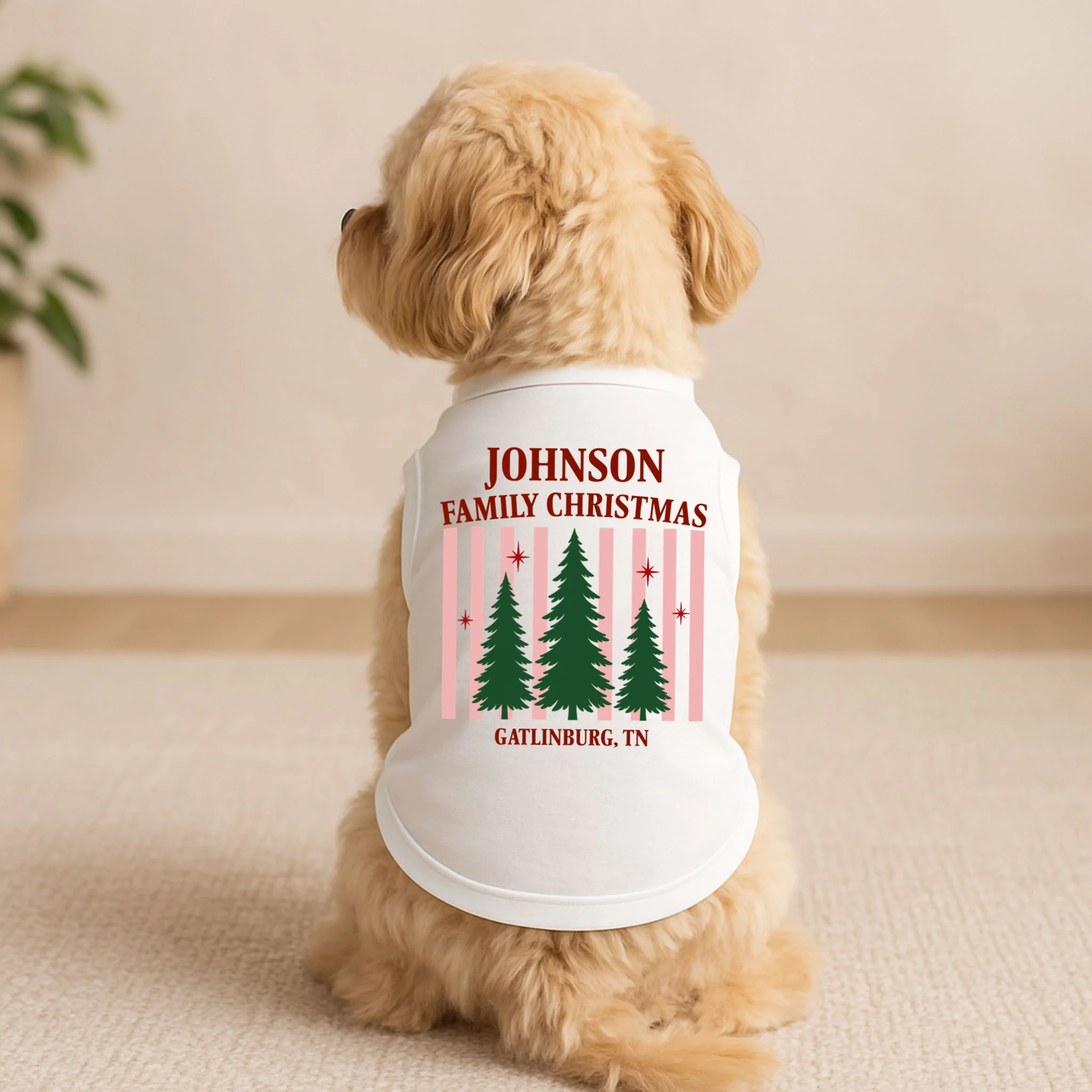 Custom Personalized Holiday Family Name Doggie Tank - Front 1