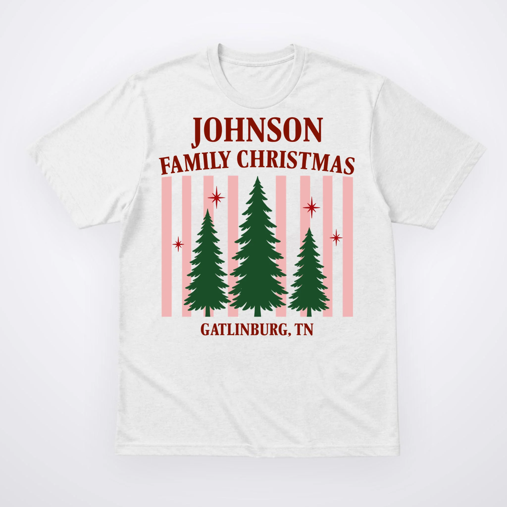 Custom Personalized Holiday Family Name Men's T-Shirt - Front