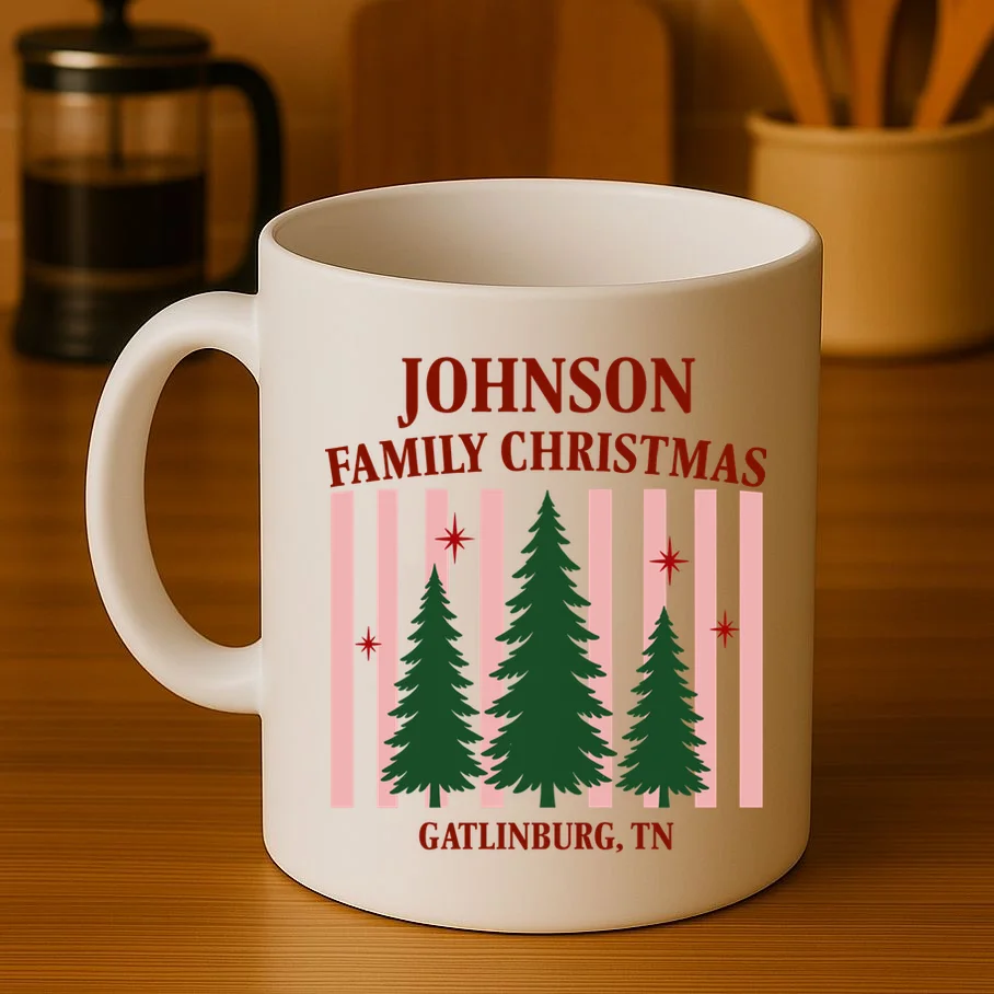 Custom Personalized Holiday Family Name Mug - Front 3