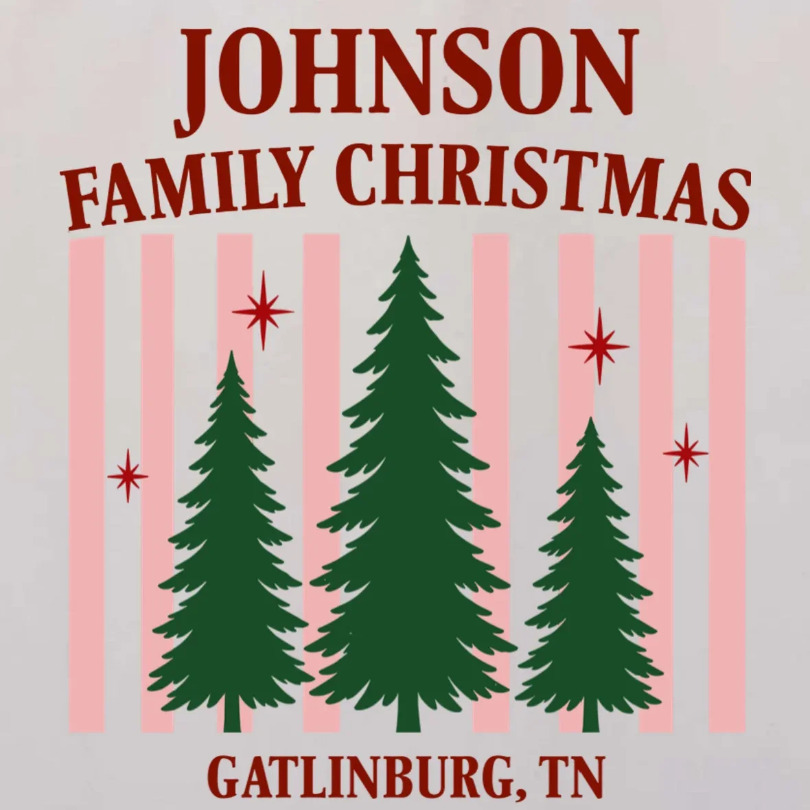 Custom Personalized Holiday Family Name Tote Bag - Front - Close-up