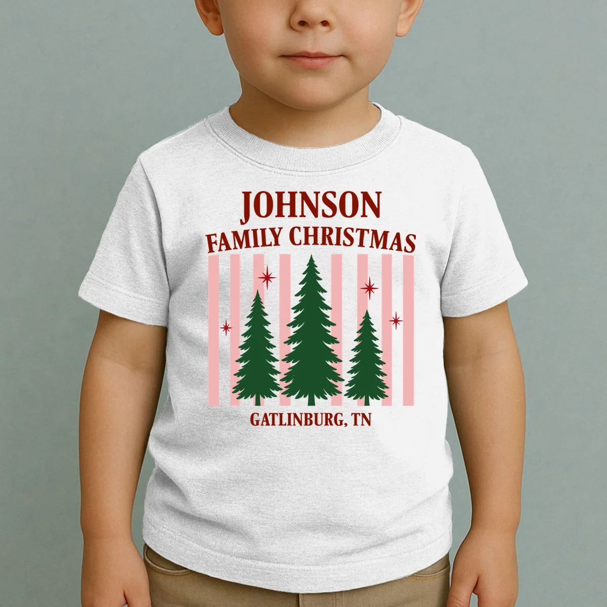 Custom Personalized Holiday Family Name Toddler T-Shirt - Front 1