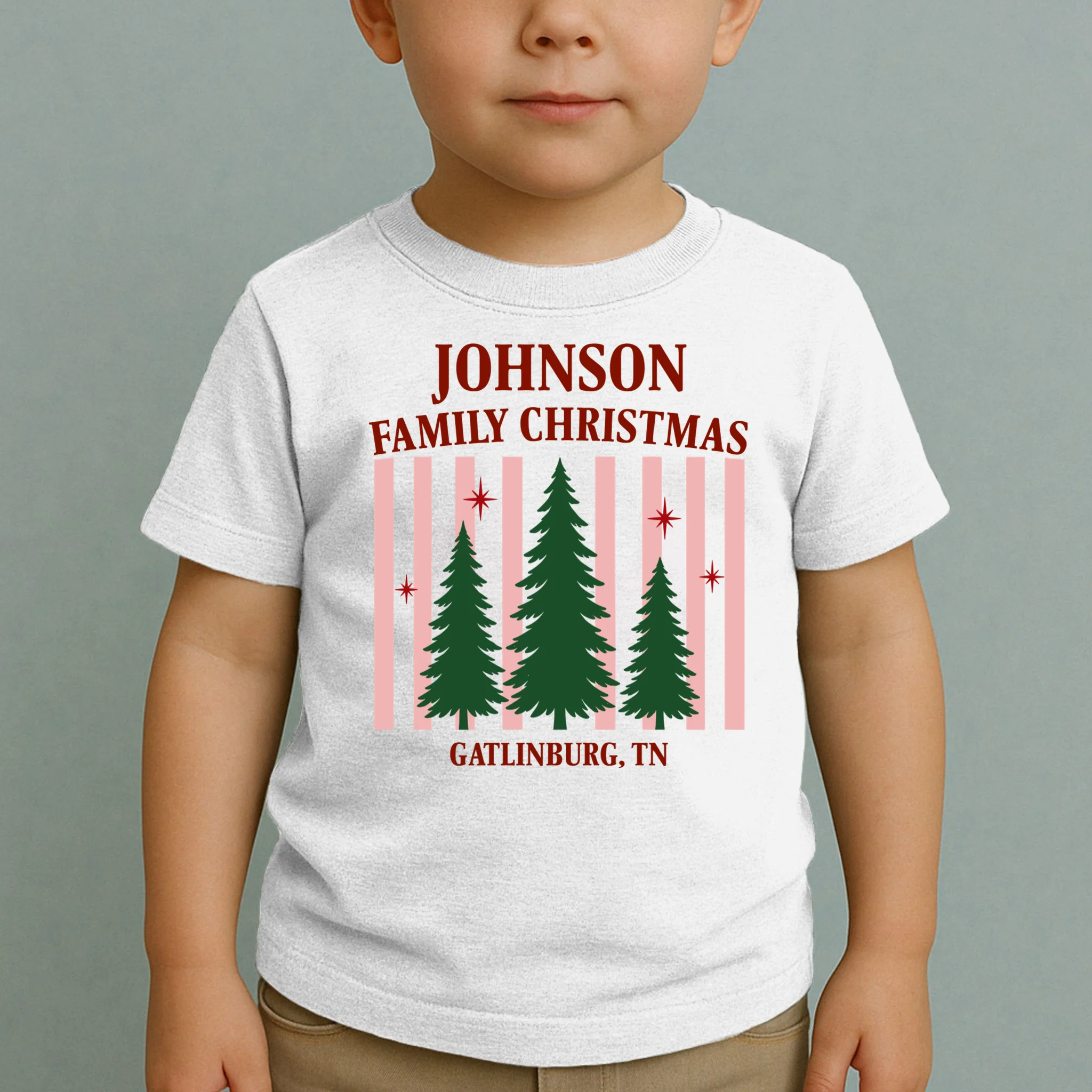 Custom Personalized Holiday Family Name Toddler T-Shirt - Front 1