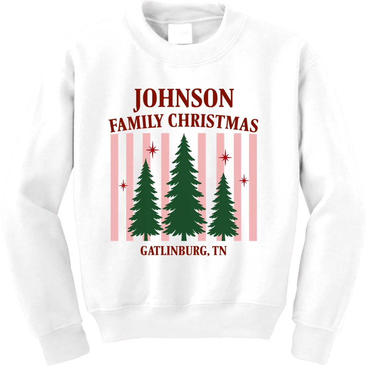 Custom Personalized Holiday Family Name Kids Sweatshirt - Front