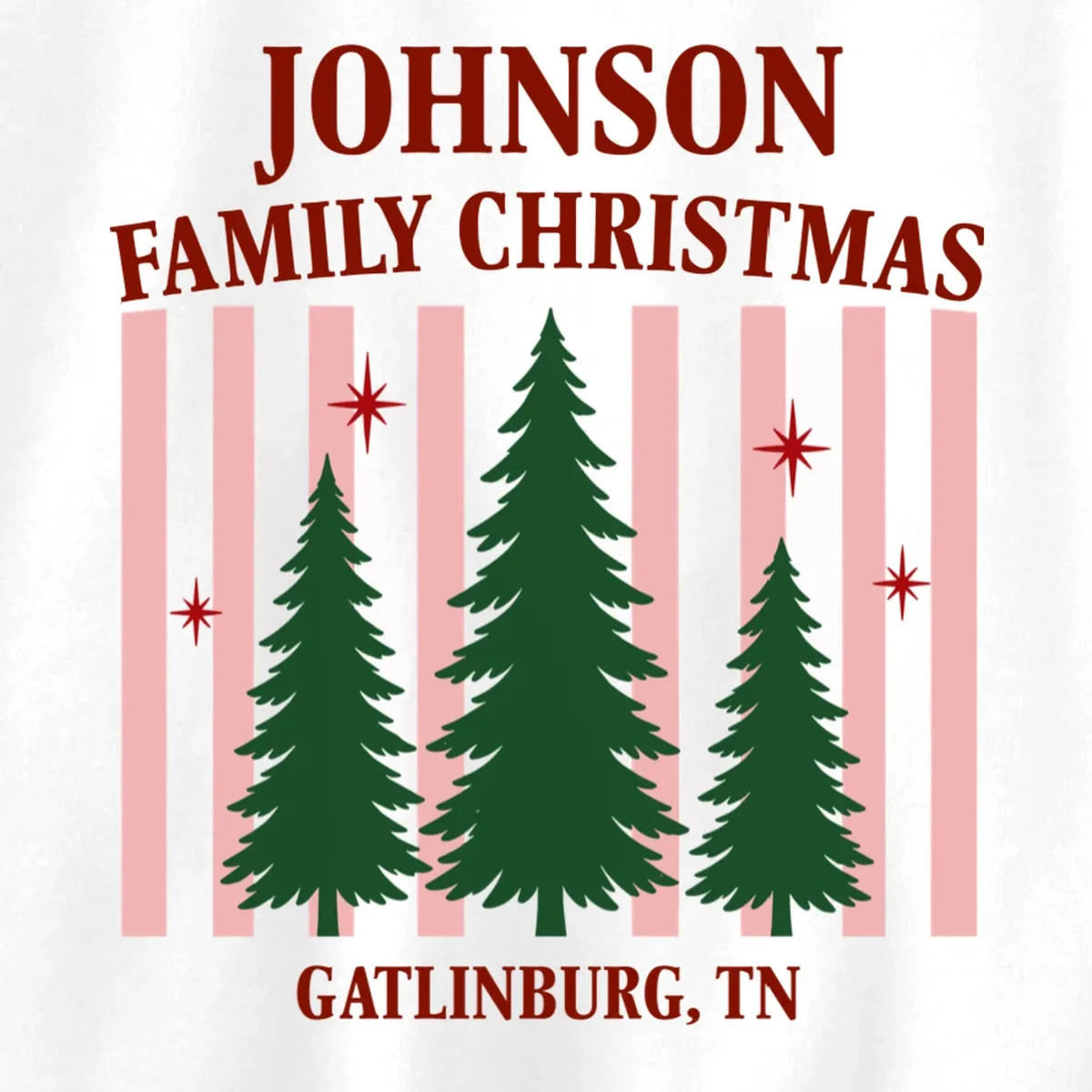 Custom Personalized Holiday Family Name Kids Sweatshirt - Front - Close-up