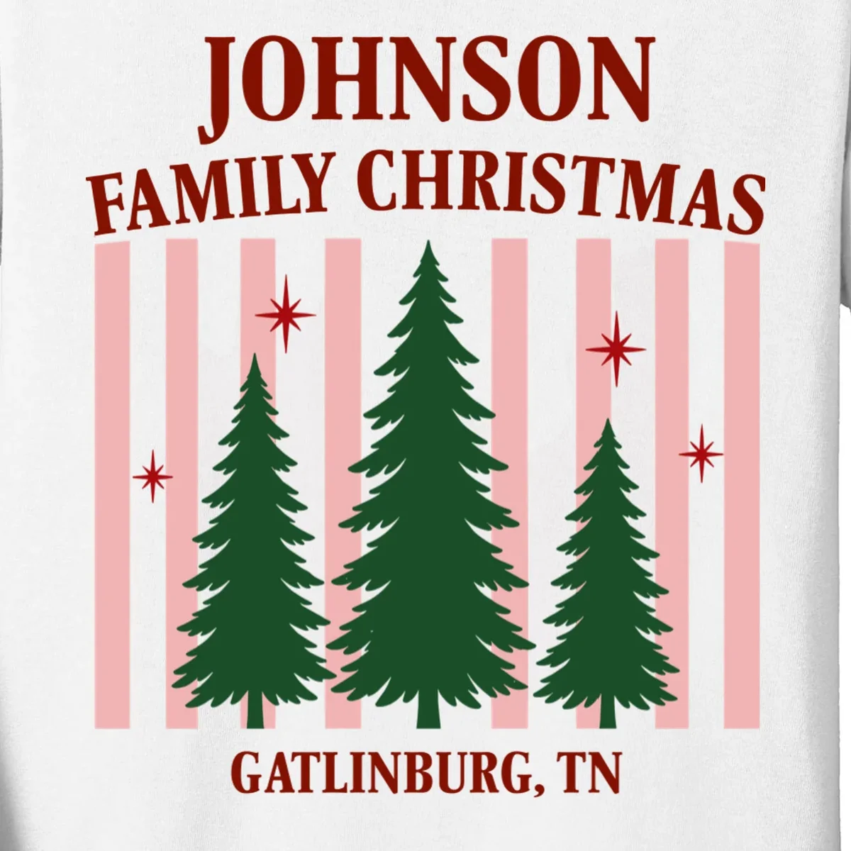 Custom Personalized Holiday Family Name Kids Long Sleeve Shirt - Front - Close-up