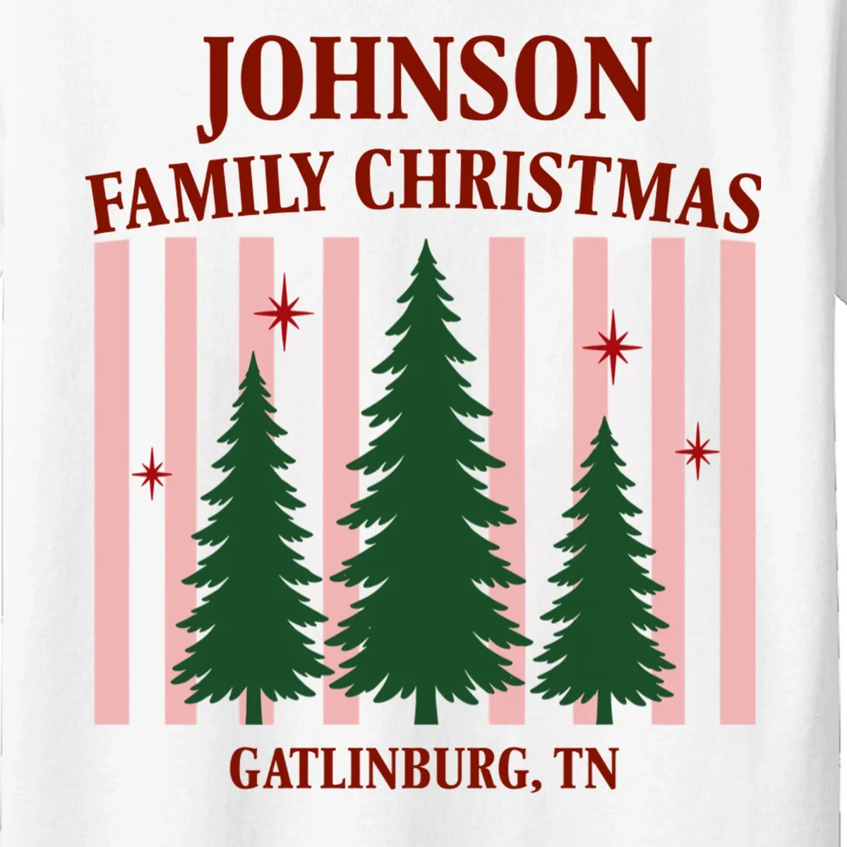 Custom Personalized Holiday Family Name Kids T-Shirt - Front - Close-up